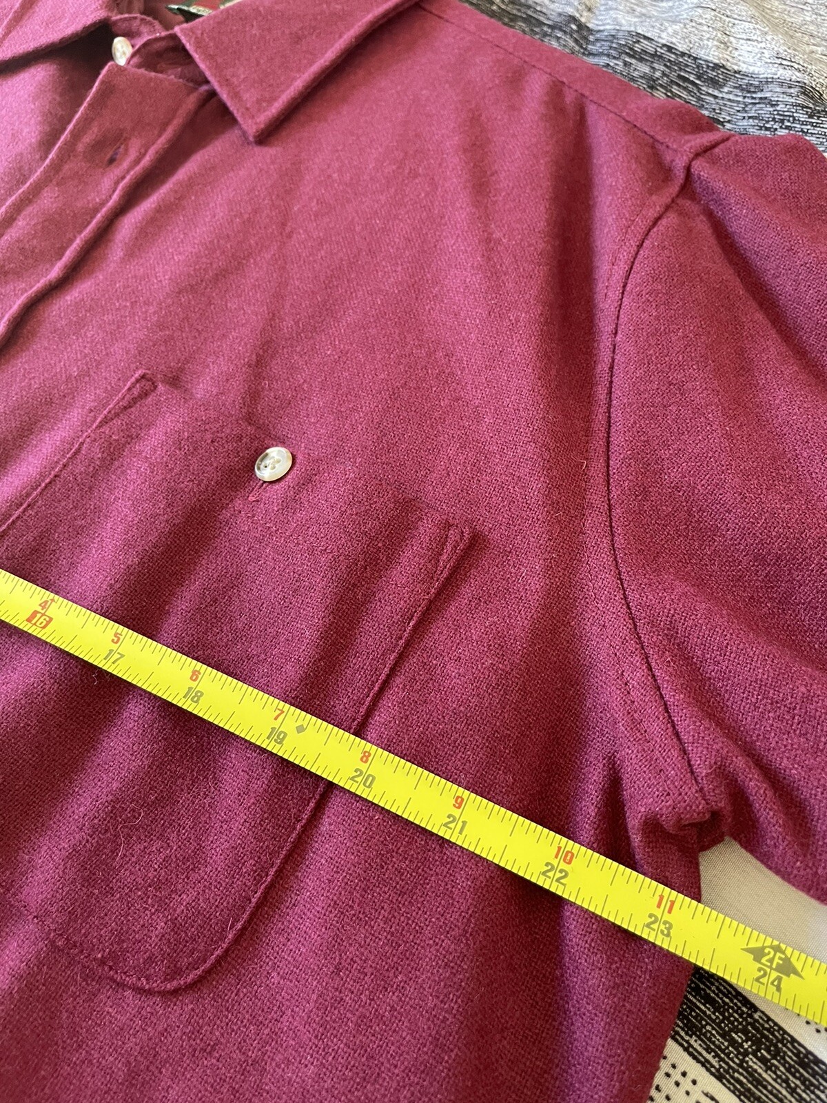 Vintage High Sierra Wool Shirt Size L Burgundy - image 7