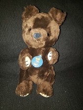VINTAGE DAKIN DARK BROWN JOINTED TEDDY BEAR PLUSH STUFFED ANIMAL 1981 w/ tag 12"
