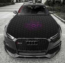 Car Truck Hood Vinyl Wrap Graphics Decals Purple Glow Honeycomb Custom Sticker