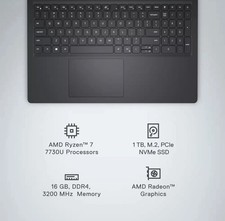Dell Inspiron Laptop 15.6"FHD Touch AMD Ryzen 7 7730U 32GB RAM 1TB SSD Win11Pro