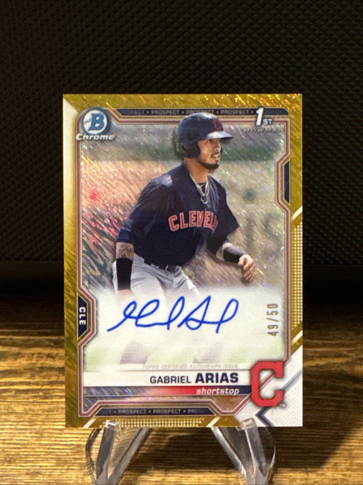 GABRIEL ARIAS 2021 BOWMAN CHROME  Gold Shimmer  AUTO /50