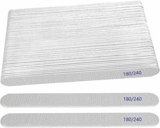 Nail File 50 Packs , Emery Boards for 50 Pcs Rectangle 180/240 Grit, Gray