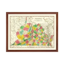 Old Map of Virginia 1831 - Vintage Virginia Art