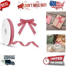 Red Gingham Ribbon, 3/8" X 50Yd Red and White Thin Crafts Ribbon Buffalo Checker