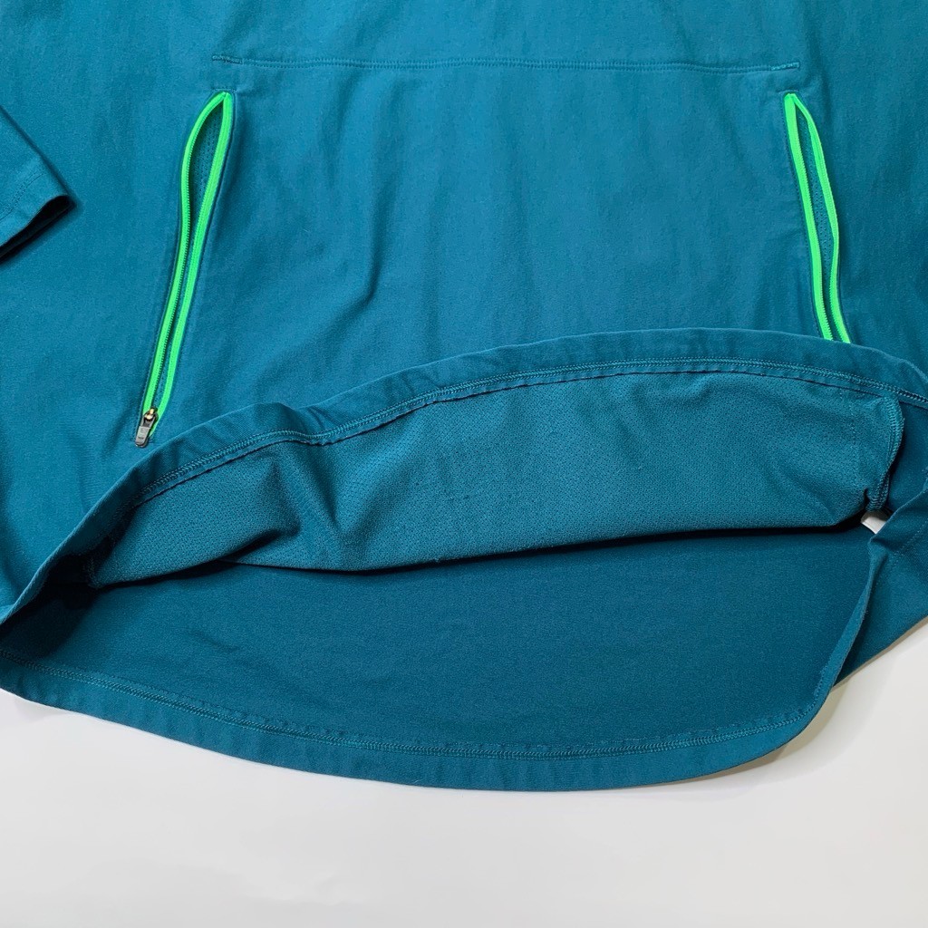 Under Armour Hoodie Mens L Large Fitted Black Teal Threadborne Vanish Popover thumbnail 4