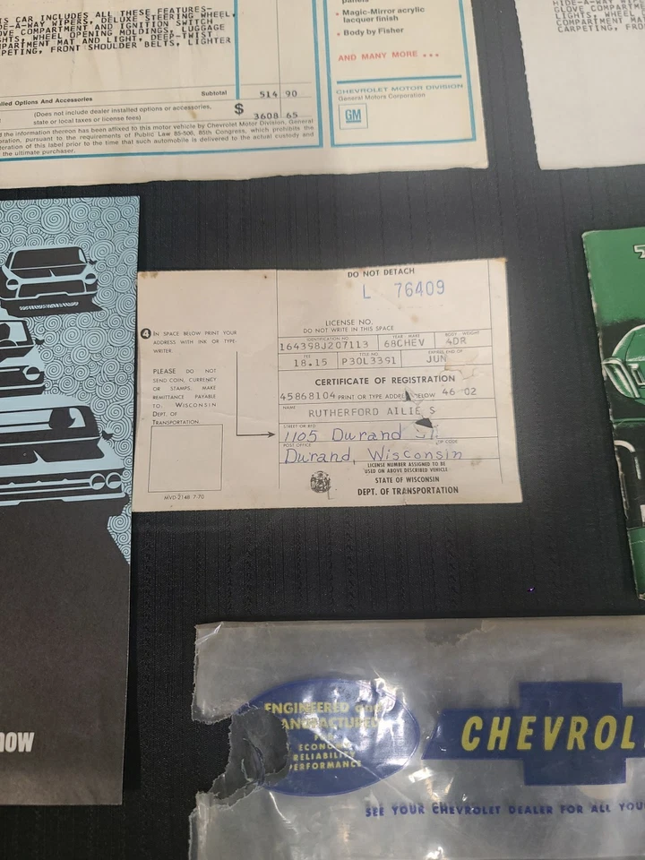 1968 Impala 16439 8J Factory Original GM Owners Manual 6 Piece Set  Collectable  - Image 4 of 4