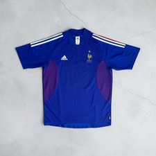 Vintage Adidas France FFF 2002/04 Home Soccer Jersey Men's M Blue #10
