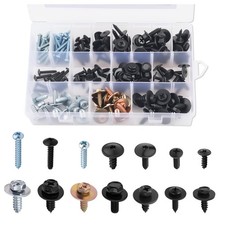 160PCS Metal Car Screw Assortment Kit with 14 Size,Pan Head Self Tapping Scre...