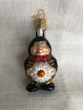 Old World Christmas Glass Ornament Bumble Bee Holding Flower New Without Box