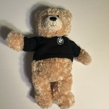 BMW Gund Honey Bear Plush Teddy Bear Black Knit Sweater With BMW Logo