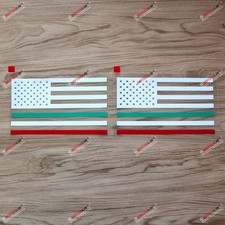  2 4'' USA Italy American Italian Flag merged Decal Sticker Car Vinyl no bkg...