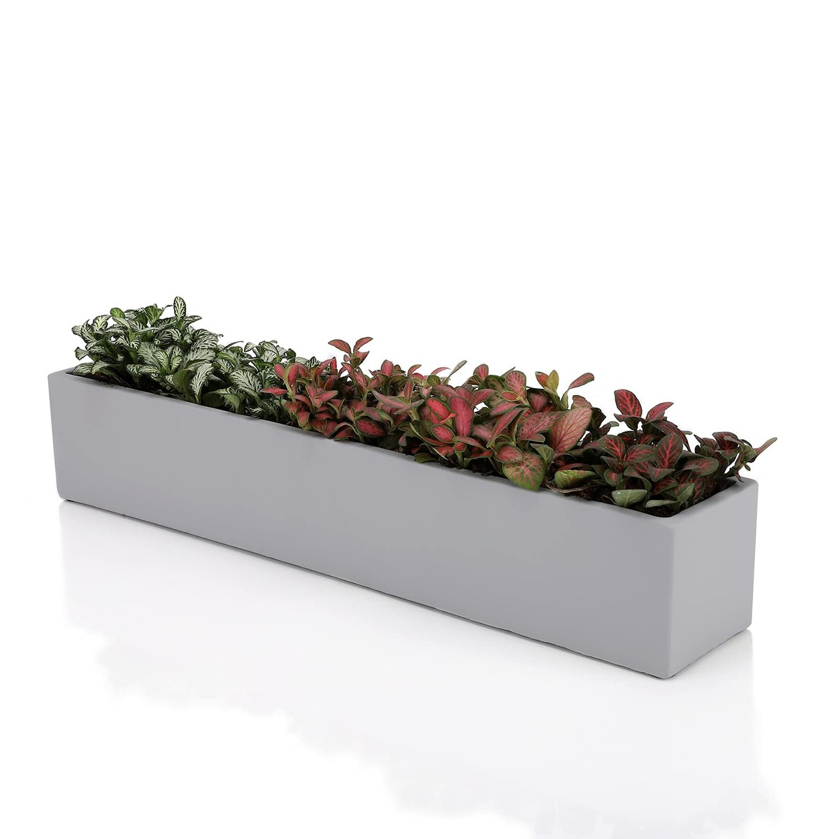 14.5-Inch Grey Rectangle Concrete Succulent Planter Windowsill Boxes | eBay