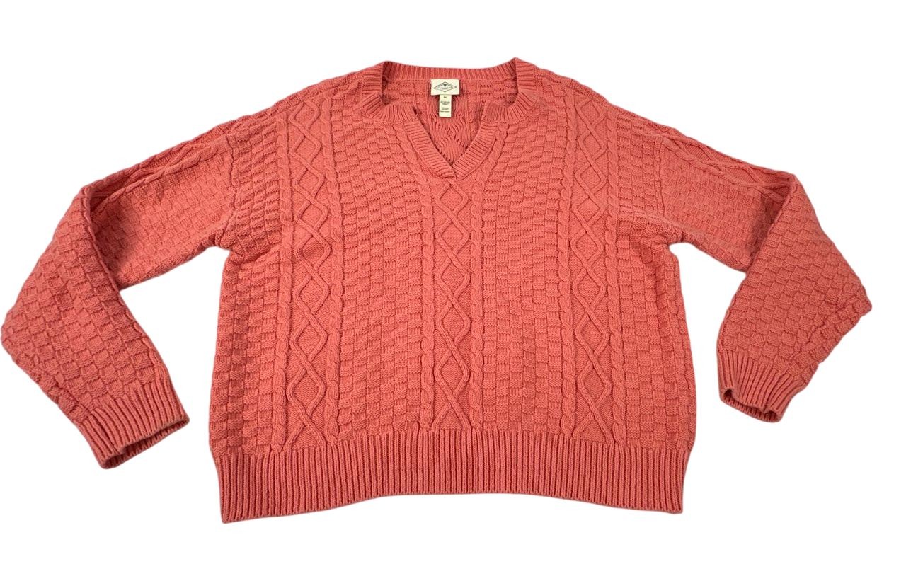 Vintage St John's Bay Pink Cable Knit V Neck Pullover Sweater. Women's - Size XL