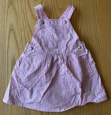 NEW Baby Gap 2-piece Overall Gingham Dress Girls 6-12 Months Pink Vintage Y2K