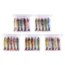 5Pcs Artificial Fishing Lures Swimbait Multiple Section Jointed Lures