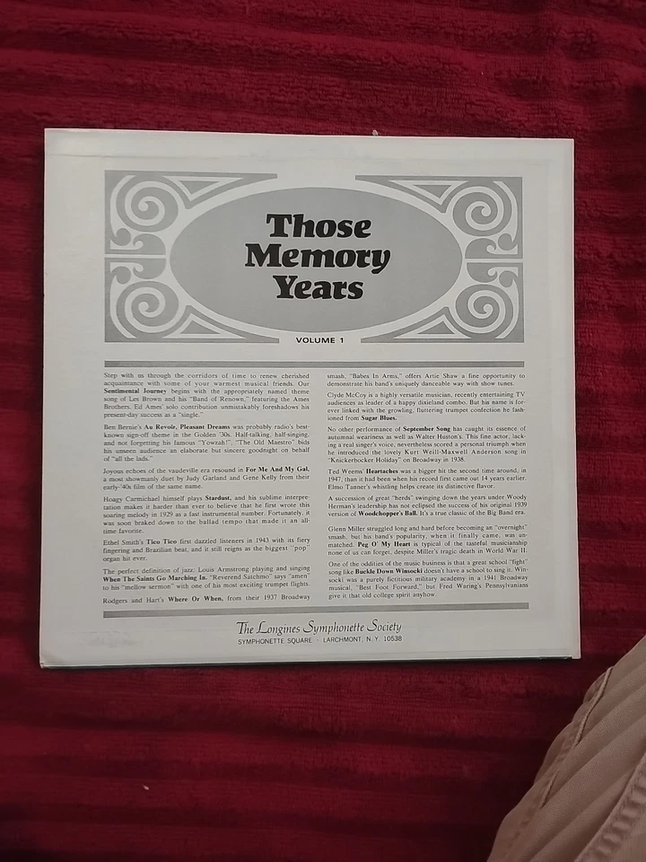 Those Memory Years Volume 1 Longines Symphonette Society DL 734663/SY 5205 VG+ - Image 2 of 4