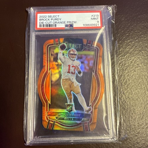 2022 Select Die-Cut Orange Prizm RC Brock Purdy PSA 9