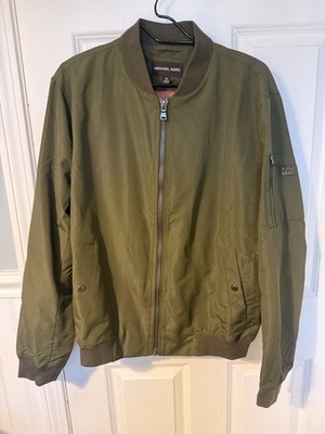 Michael Kors Alba Taslan Men s Bomber Jacket (Olive) - Size M