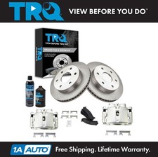 TRQ Front Ceramic Brake Pad Rotor & Calipers Kit w/Chemicals for GM Truck