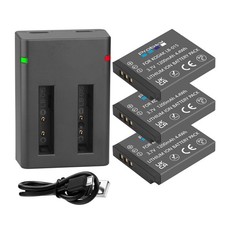1200mAh LB-015 LB015 Battery 2-Channel USB Charger For KODAK PIXPRO WPZ2