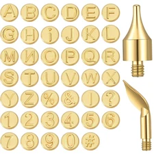 Lothee 43 Pcs Wood Burning Tips Kit, Wood Burning Letters Numbers Alphabet St...