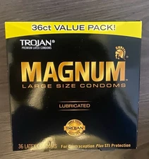 Magnum 36 Premium Lubricated Large Size Condoms Value Pack Exp 2030