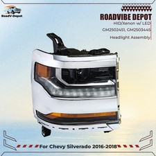 Headlight W Led Clear Lens Passenger For Chevy Silverado 1500 2016-18 Hidxenon Headlight W Led Clear Lens Passenger For Chevy Silverado 1500 2016-18 Hidxenon