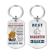 Daughter Christmas Gifts - Great Daughter Keychain  Daughter's Birthday Wedding