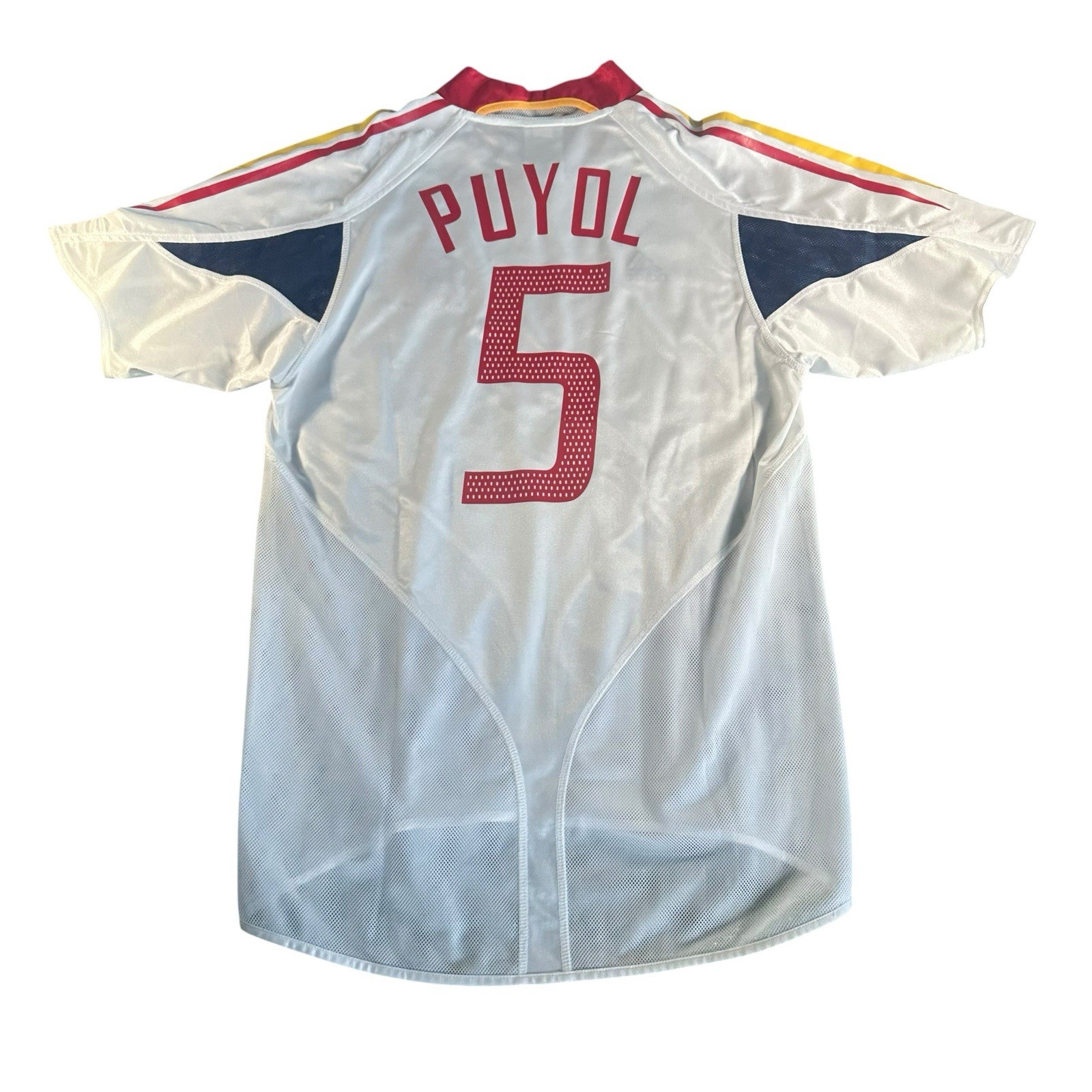 Vintage Adidas Spain #5 Puyol 2004 Away Soccer Jersey (M)