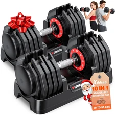 XDDIAS Adjustable Dumbbell Set of 2, 25/55/80LB Dumbbell Set-Fast Adjust Weights
