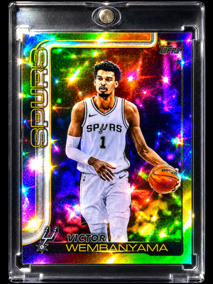 VICTOR WEMBANYAMA NEGATIVE REFRACTOR BLACK HOLO Foil Topps San Antonio Spurs