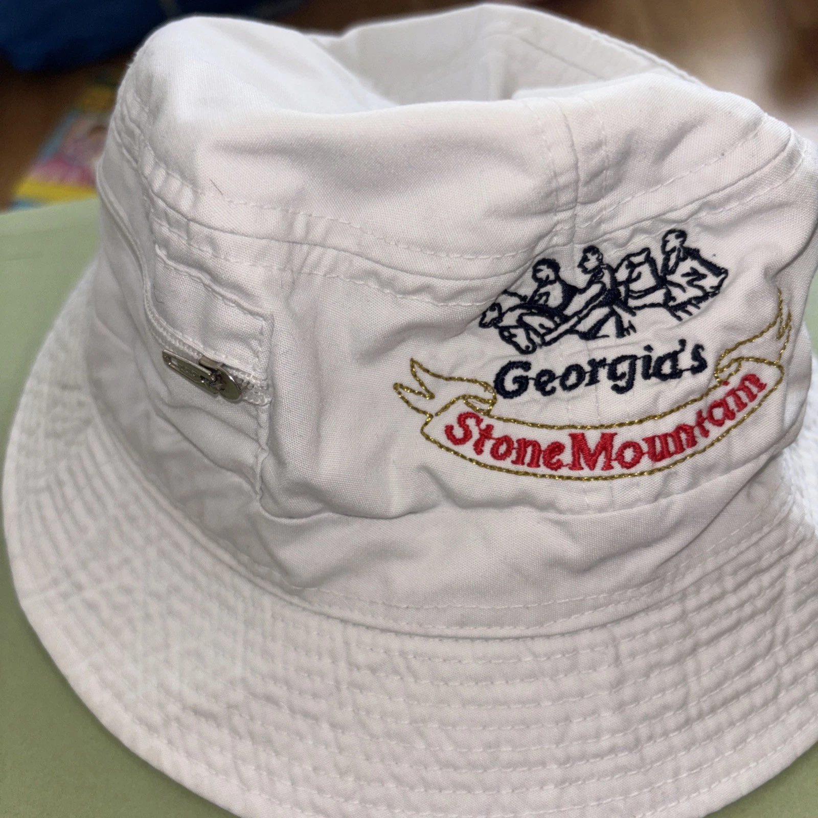 Vintage Bucket Hat Washed Cotton Sun Hat Georgia Stone Mountain with zip
Opens in a new window or ta