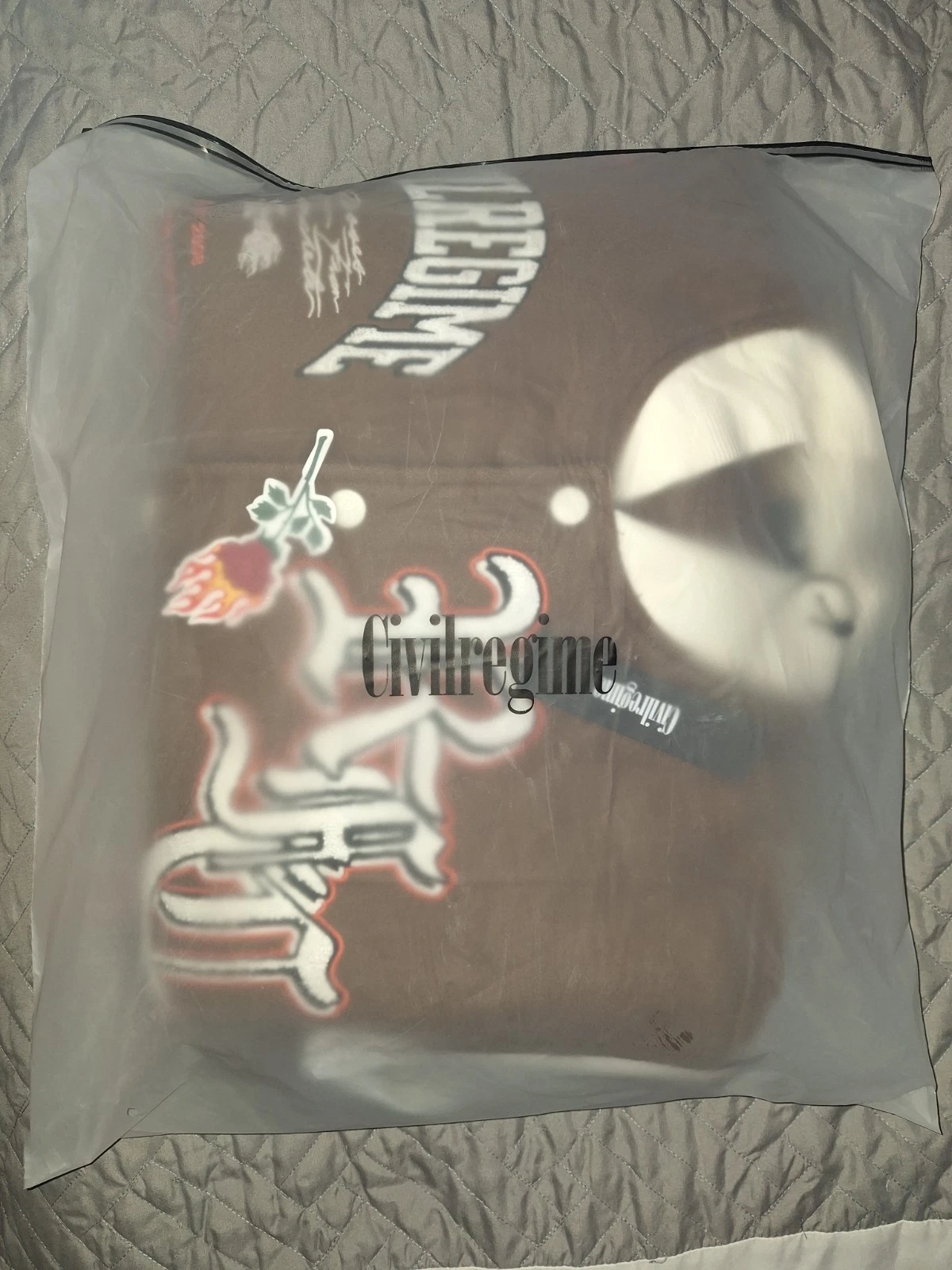 Civil Regime Rose Garden Letterman Jacket in Butter/Reaper Brown - product detail image 8