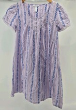 Adonna Women's Floral Cotton Nightgown Cottagecore Victorian Size Medium Purple