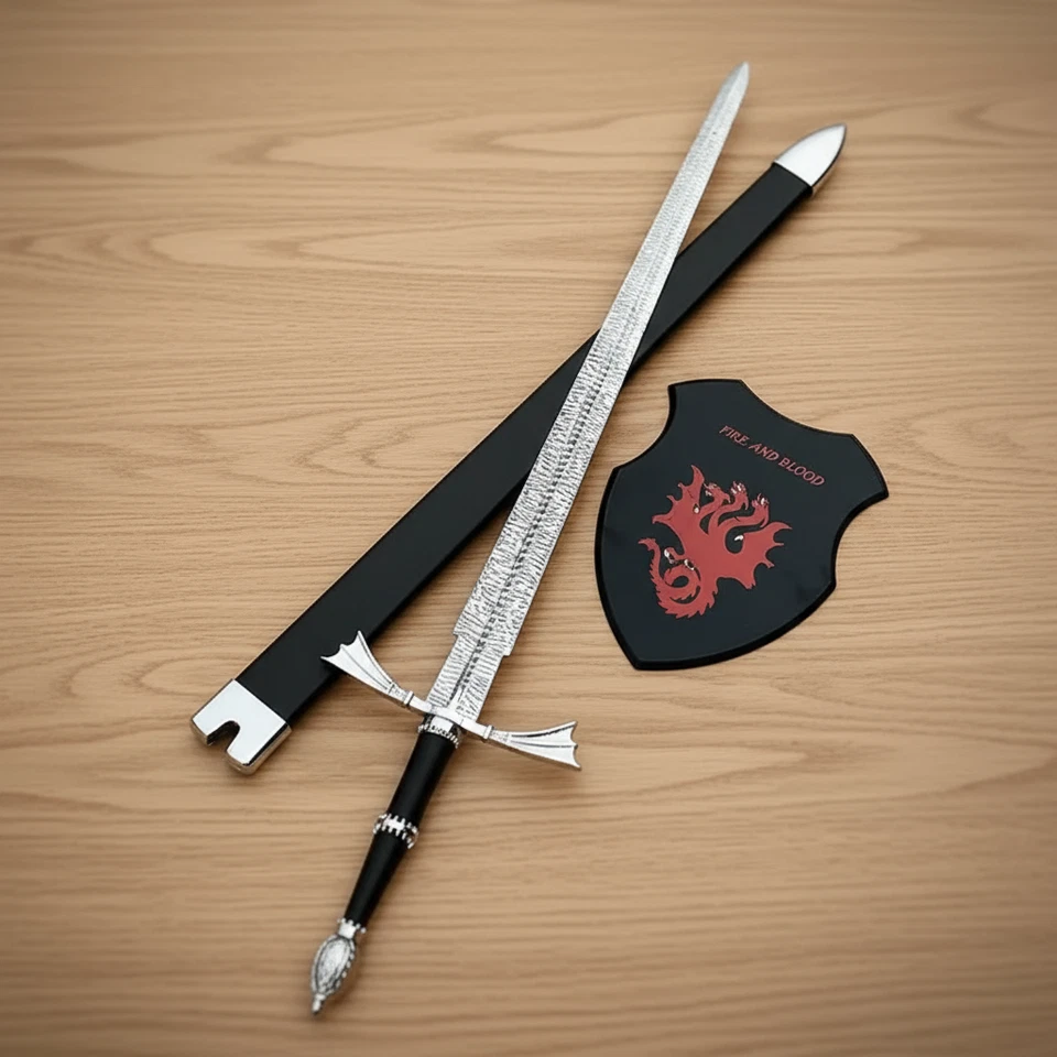 Espada Hermana Oscura Acero Damasco Hecha a Mano | Réplica Demonio Juego de Tronos Foto 2 de 4