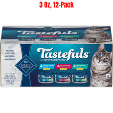 Blue Buffalo Tastefuls Flaked Wet Cat Food Variety Pac Tuna Chicken Fish 12 Cans