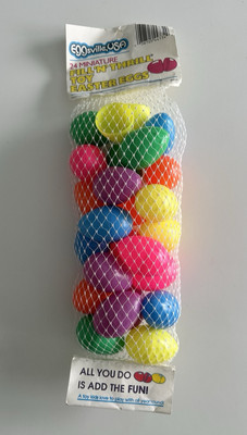 24 Miniature Vintage NOS EGGSVILLE USA Fill 'N' Thrill Plastic Easter Eggs USA