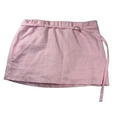 Vintage Inspired Y2K Abercrombie  Fitch A F Pink Linen Mini Skirt M Belted 489