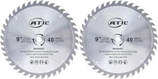 9 Inch Table Saw Blade, (2 Pack) 9" Circular Saw Blade 40 Tooth Carbide Tip 5/8