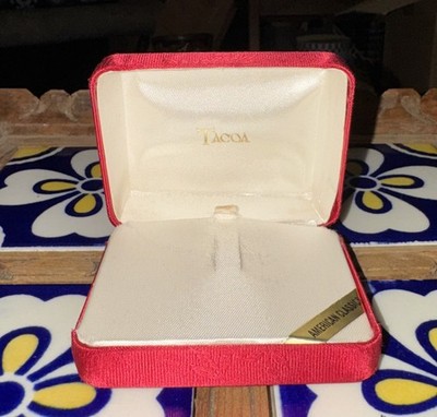 Vintage Red Rose Fabric Jewelry Presentation/Display Box - Tacoa