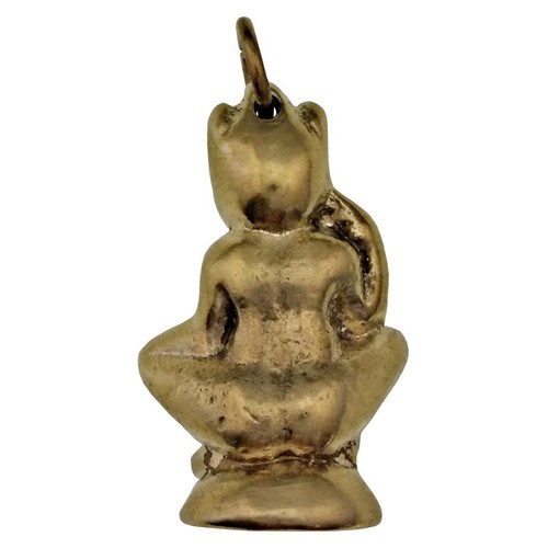 Vintage Lucky Pixie Charm Messing Cornish Pisky Piskie Pixy Anhänger Tamper Ref.148 - Bild 3 von 4