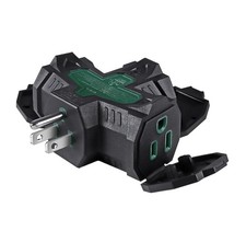 3 Outlet Indoor Outdoor Wall Adapter, ETL Listed 3-Prong Grounded Outlet Spli...