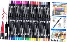 Dual Brush Marker Pens Art Markers - Fine and Brush Tip - 36 Colors