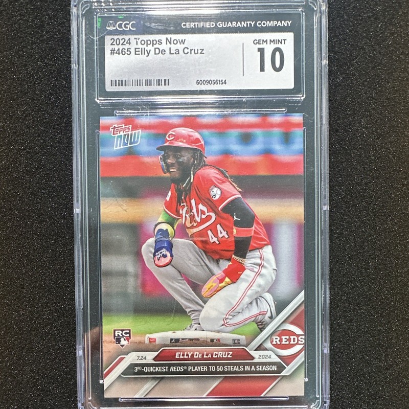 2024 Topps Now Elly De La Cruz #465 CGC 10 GEM MINT 50 Stolen Bases RC Reds