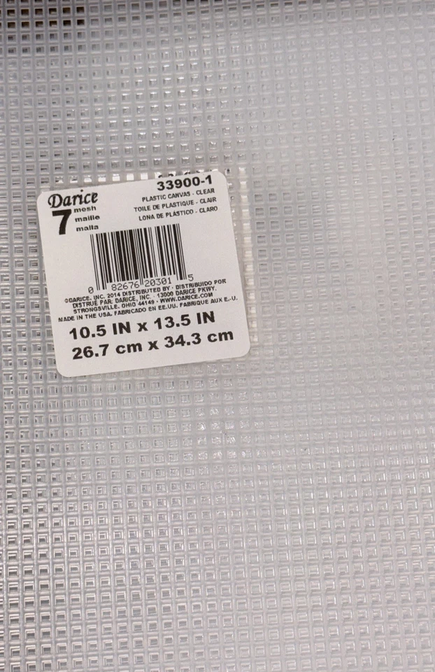 Darice Plastic Canvas Clear 7 Mesh Lot Of 21 Sheets 10.5 X 13.5 in NWT - Image 2 of 2