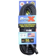 ProX XC-DMX50 50' 3-Pin DMX XLR3-M to XLR3-F High Performance Cable