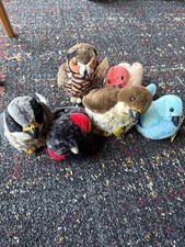 Wild Republic Lot of 6 Audubon Plush Birds Stuffed Animals. NO SOUND