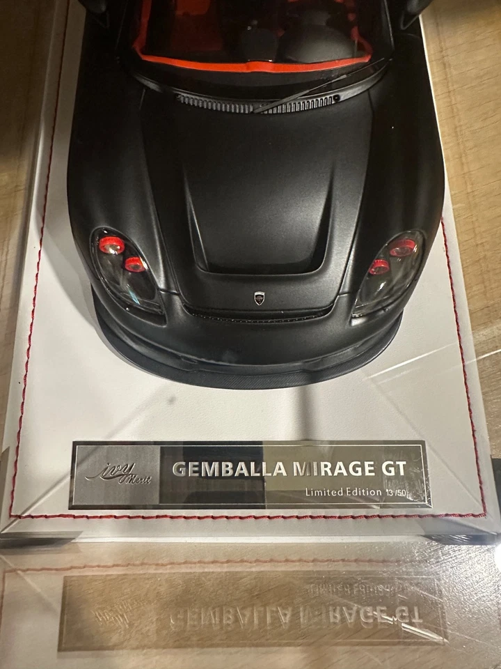 1/18 Ivy Models Porsche Gemballa Mirage GT in Matte Black  on Leather base - Image 4 of 4