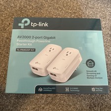 New TP-LINK TL-PA9020P Ver 3.8 AV2000 2-Port Gigabit Powerline Starter Kit NEW
