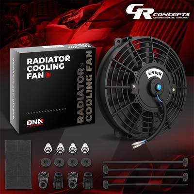 UNIVERSAL 9'' PULL/PUSH 12-V ELECTRIC RADIATOR COOLING FAN+MOUNTING KIT BLACK JDM